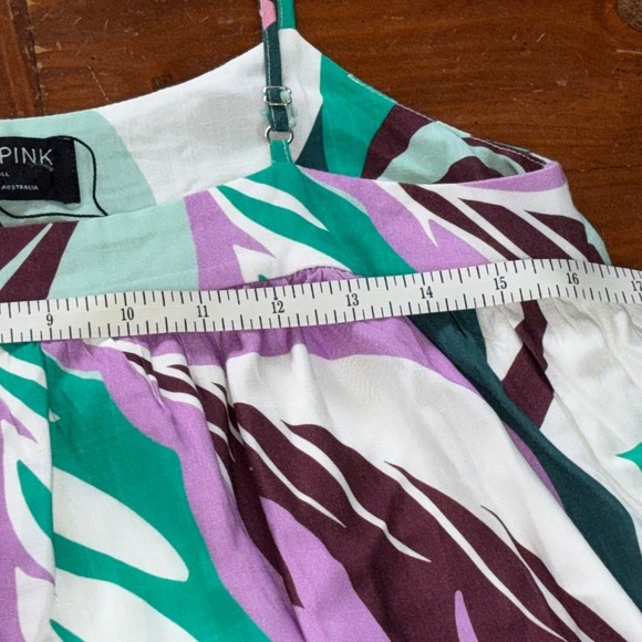 MinkPink Multi Color Floral Pattern Ruffled Lined Mini Sundress size S - Picture 8 of 9